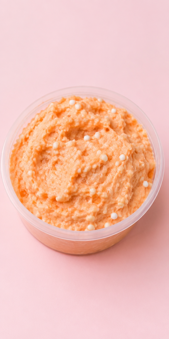 A container of crunchy pastel slime with beads